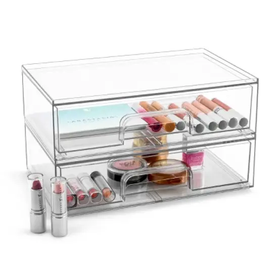 Sorbus Clear Acrylic Drawer Organizers - Makeup Case Pull-Out Drawers image {9}