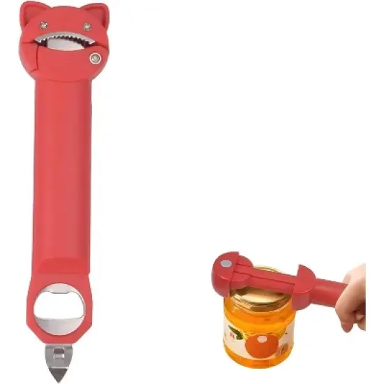 Multi function Retractable Magnetic Can Opener and bottle cap opener for Weak Hands image {6}
