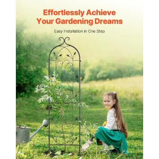 VEVOR Garden Trellis for Climbing Plants, 60 x 15 in, 2 Packs Rustproof Metal Garden Flower Trellis, Outdoor Climbing Rose Trellis Cucumbers Support image {5}