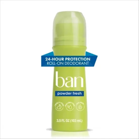 Ban Invisible Roll-On Antiperspirant Deodorant Powder Fresh with Odor-Fighting Ingredients - 3.5 fl oz image {10}