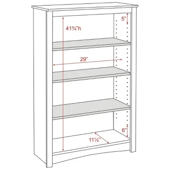 4 Shelf Bookcase Espresso - Prepac image {6}