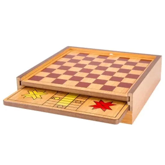 Toy Time 7-in-1 Combo Game Board and Piece Set - Chess, Checkers, Chinese Checkers, Backgammon, Ludo, Dominoes, Tic-Tac-Toe image {6}