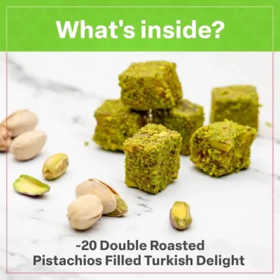 Eastanbul Turkish Delight Pistachio, Double Roasted Pistachios Filled, Lokum, Loukoumi, 8.8oz image {4}