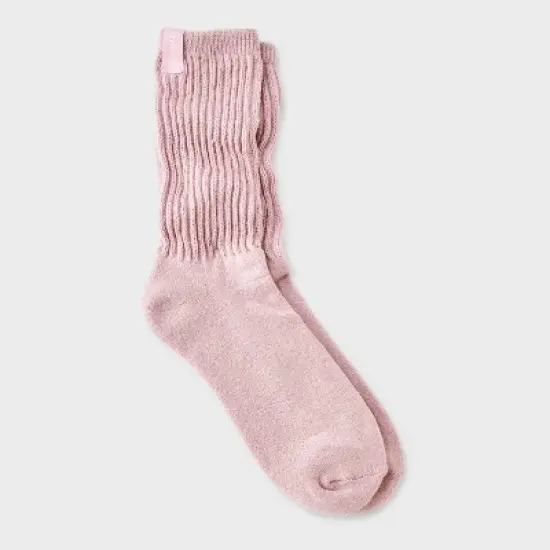 Women's Ultra Soft Ribbed Cushioned Slouch Crew Socks with Woven label - Auden&trade; 4-10 image {4}