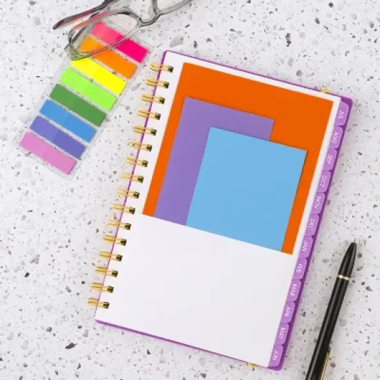 Mead 8.72"x6.02" 2025-2026 Small Color Pop Purple Check Planner image {8}