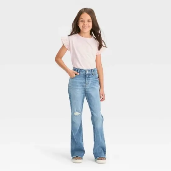Girls' Mid-Rise Flare Jeans - Cat & Jack&trade; image {2}