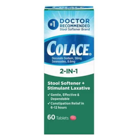 Colace 2-IN-1 Stool Softener + Stimulant Laxative - 60ct image {7}