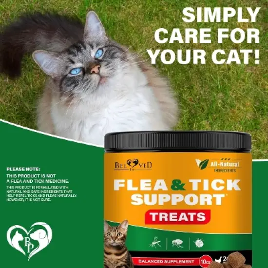 Beloved Pets Flea & Tick Support Chewable Treats with Chicken Flavor for Cats, 10 Oz - 1 Pack image {7}