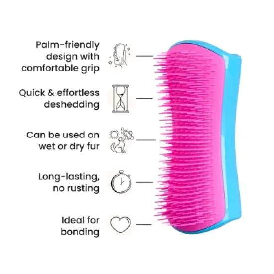 Pet Teezer De-Shedding Large Dog Grooming Brush - Pink image {4}