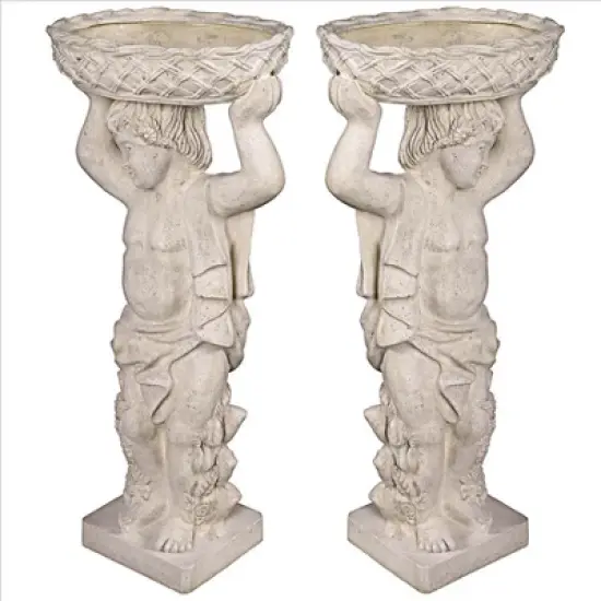 Design Toscano Young Bacchus with Basket Planters Garden Statues: Set of Two image {7}