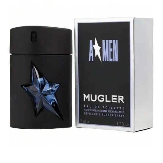Angel By Thierry Mugler Men Mint,  Edt Spray Rubber Bottle Refillable 1.7 Oz image {1}