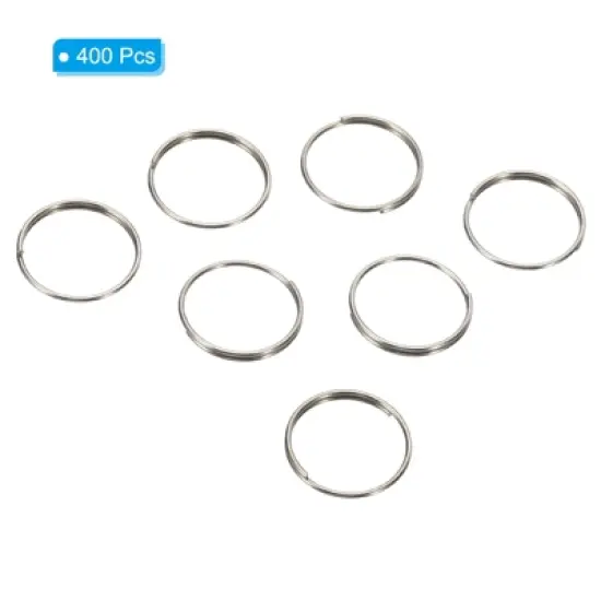 Unique Bargains Split Circular Ring Stainless Steel Clip Ring for Chandelier Crystal Lamp 400 Pcs image {2}