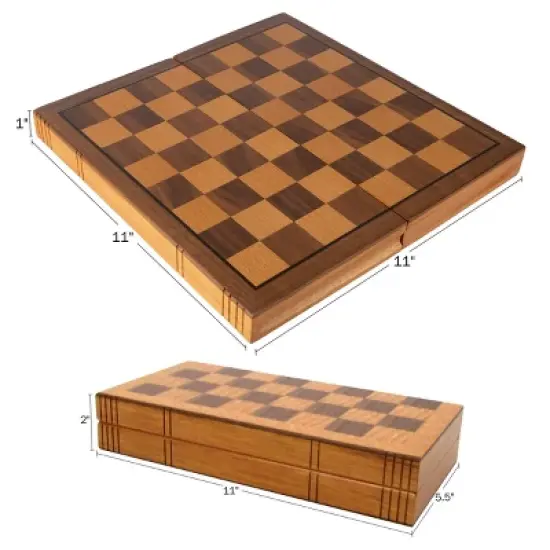 Toy Time Wooden Book-Style Chessboard With Staunton Chessmen image {1}