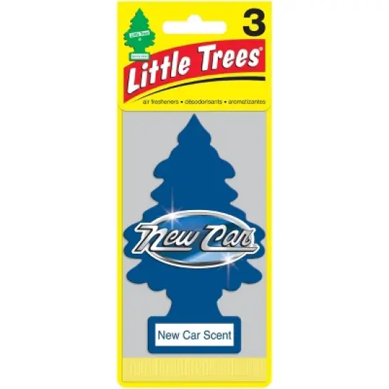 Little Trees New Car Scent Air Freshener 3pk: Car Freshener, Disposable, Blue, Non-Powered, Paper, Refreshing Scent image {5}