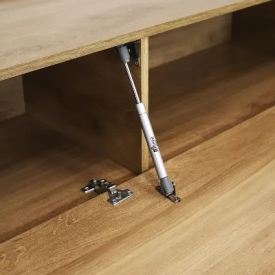 Sunnydaze Indoor Industrial-Style Sideboard Buffet Table - MDP with Powder-Coated Steel Frame - Brown image {5}