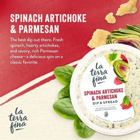 La Terra Fina Spinach Artichoke & Parmesan Dip - 10oz image {1}