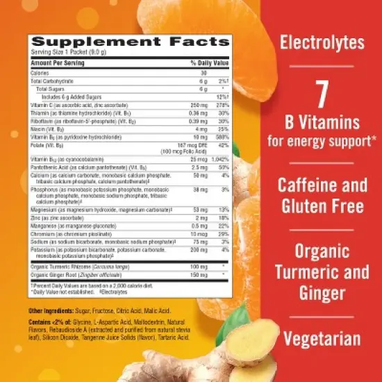 Emergen-C Turmeric & Ginger Powder - Citrus-Ginger - 18ct image {5}