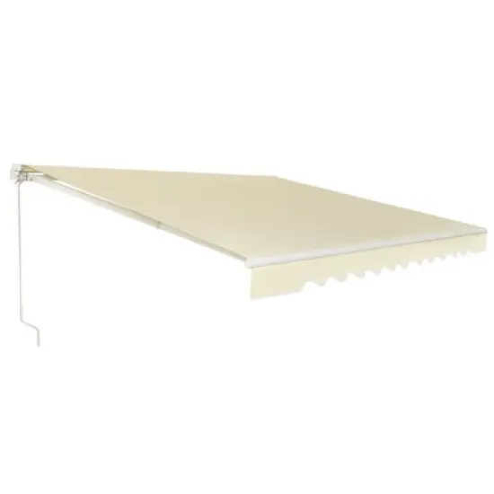 Costway Retractable Patio Awning Aluminum Deck Sunshade Shelter Outdoor Beige image {12}