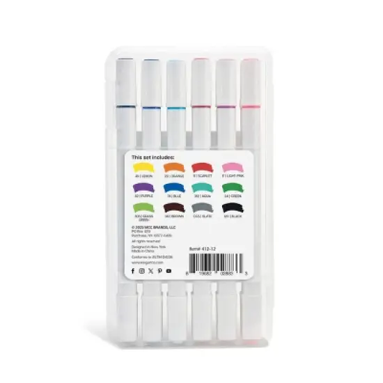 KINGART Twin-Tip Sketch Markers, Alcohol-Based, 12 Colors image {7}