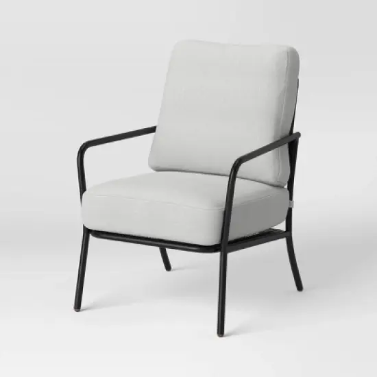 2pc Metal Mesh Outdoor Patio Chairs with Double Cushions, Club Chairs Black - Room Essentials&trade; image {2}