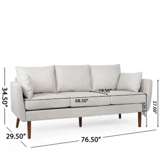 Feichko Contemporary Fabric Pillow Back 3 Seater Sofa - Christopher Knight Home image {4}