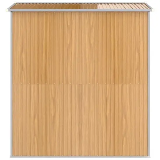 vidaXL Garden Shed Light brown Galvanized steel - 75.6 x 75.2 x 87.8 in image {4}