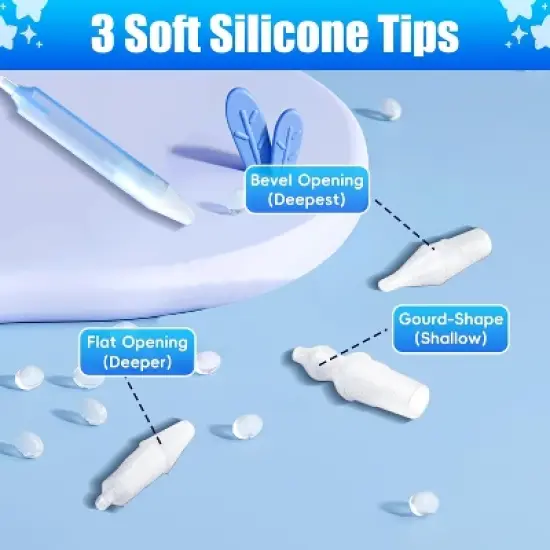 Baby Nasal Aspirator Nasal Congestion Relief, Includes 25 Hygiene Filters, 2 Silicone Tips with Nose Cleaning Tweezer image {1}