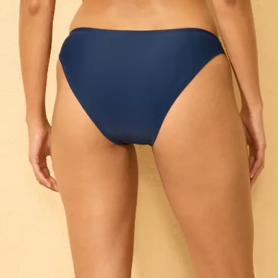 Women's Low-Rise High Leg Cheeky Bikini Bottom - Wild Fable&trade; Navy image {1}