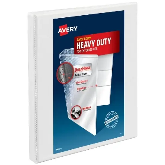 Avery Nonstick Heavy-Duty View 3 Ring Binder, 0.5" Slant Rings, 1 White Binder (05234) image {8}