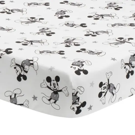 Lambs & Ivy Magical Mickey Mouse Cotton Fitted Crib Sheet - White, Disney image {5}