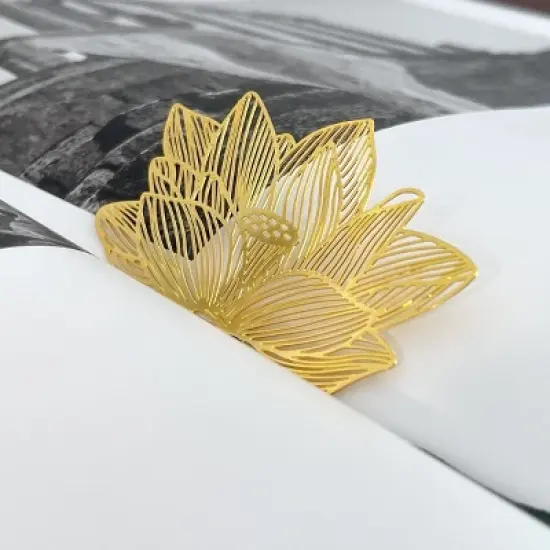 Wrapables Metallic Bookmark with Tassel for Book Lovers & Readers (Set of 2), Lotus & Clover image {10}