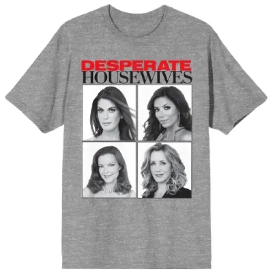 Desperate Housewives Characters In Square Blocks Crew Neck Short Sleeve Gray Heather Unisex Adult T-shirt image {3}