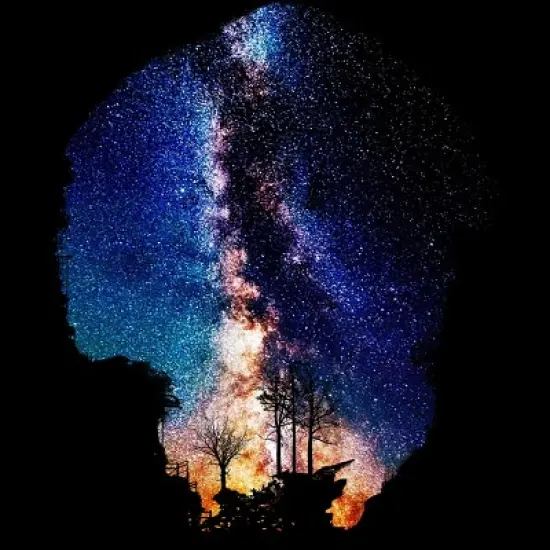 Junior's Design By Humans Night Sky By BobyBerto T-Shirt image {1}