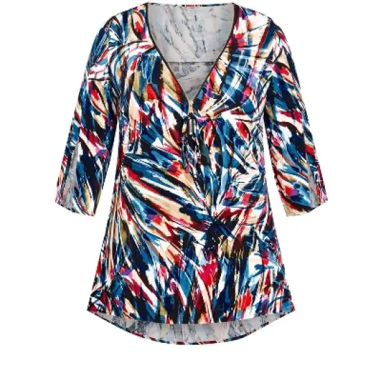 Women's Plus Size Luella Top - blue abstract | AVENUE STUDIO image {2}