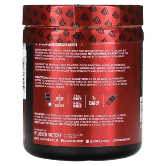 Jacked Factory Nitro Surge, Shred Thermogenic Pre-Workout, Fruit Punch, 7.93 oz. (225 g) image {2}