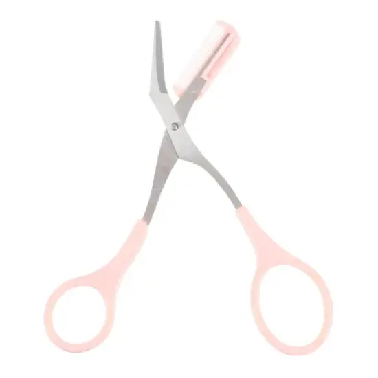 Unique Bargains Portable Stainless Steel Eyebrow Trimmer Scissors with Comb 1 Pc image {9}