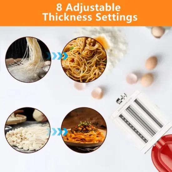 3-in-1 Pasta Maker Attachment for Stand Mixers &ndash; Stainless Steel Pasta Press Accessory (Mixer Not Included) image {4}