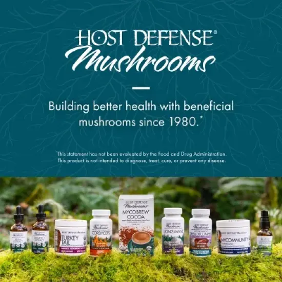 Host Defense, CordyChi Capsules, Mushroom Mycelium Supplement with Cordyceps and Reishi, Unflavored, 30 Ct. image {6}