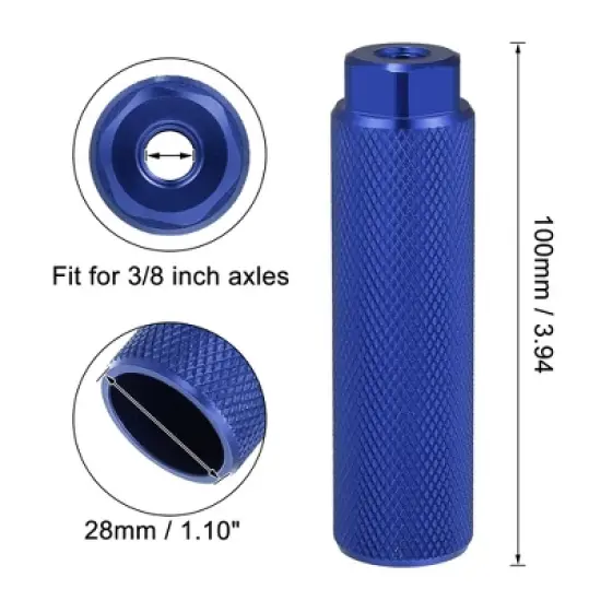 Unique Bargains Universal Aluminum Alloy Axle Rear Foot Pegs Footrests for BMX Bike Bicycle Fit 3/8 Inch 2 Pair image {2}