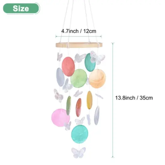 Unique Bargains Outdoor Decorative Seashell Handcrafted Wind Chime 4.7" x 13.8" Colorful 1 Pc image {2}