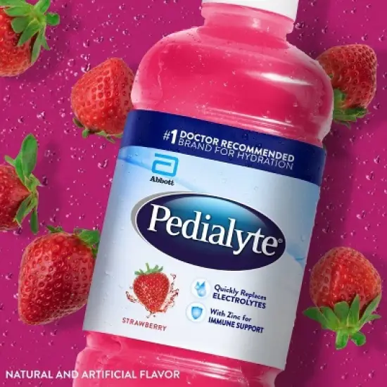 Pedialyte Electrolyte Solution Hydration Drink - Strawberry - 33.8 fl oz image {2}