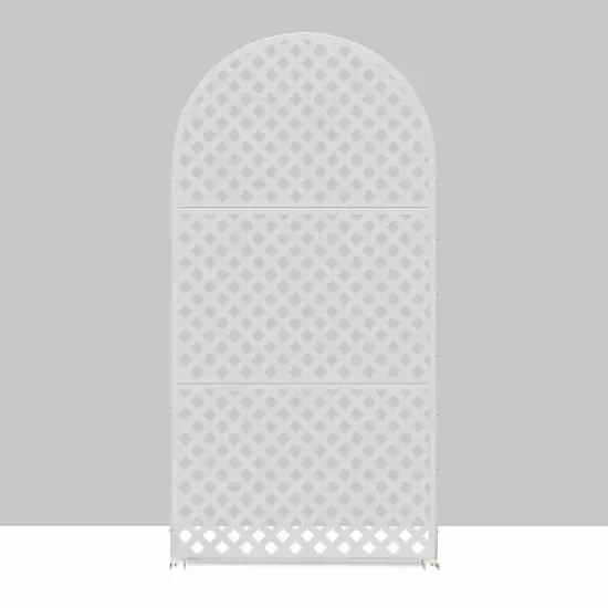 PexFix 72 in. H x 35 in. W Arched Outdoor Metal Privacy Screen in White image {4}