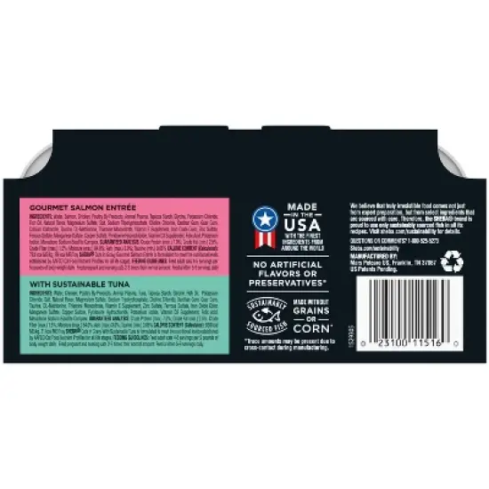 Sheba Perfect Portions Cuts In Gravy Salmon & Sustainable Tuna Premium Wet Cat Food Salmon & Tuna Entr&eacute;e - 2.6oz/12ct Variety Pack image {1}