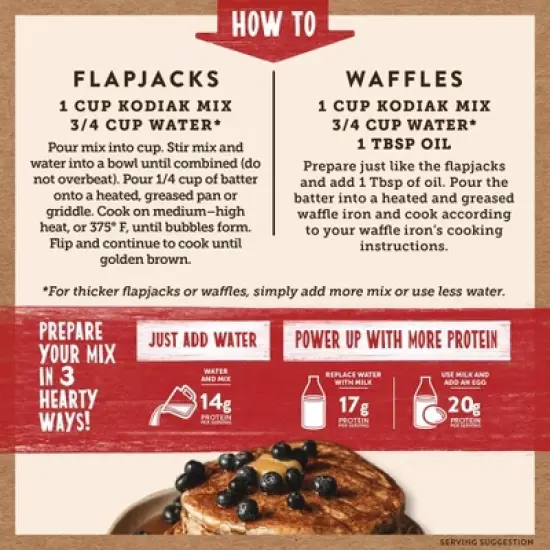 Kodiak Power Cakes Blueberry Flapjack and Waffle Mix - 18oz image {3}