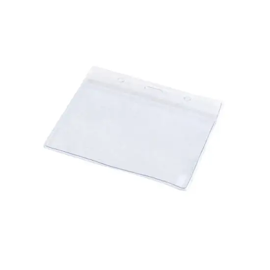 Unique Bargains Light Blue Plastic ID Card Holder 1 Card Capacity Badge Holder 11.5 x 9.5 cm 5 Pcs image {4}