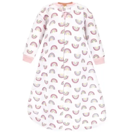 Hudson Baby Infant Girl Premium Quilted Long Sleeve Sleeping Bag and Wearable Blanket, Modern Rainbow image {2}