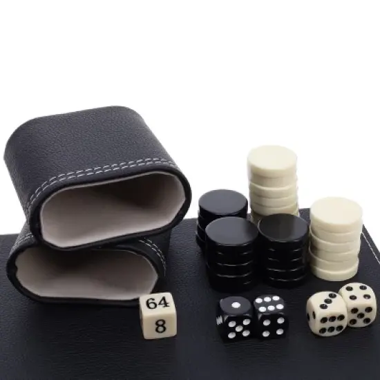 WE Games Black Leatherette Backgammon - 18 inch image {4}