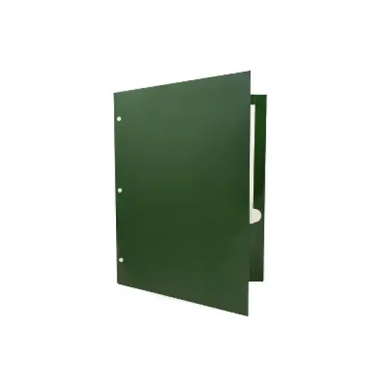 JAM Paper Laminated Glossy 3 Hole Punch Two-Pocket School Folders Green 385GHPGRD image {2}