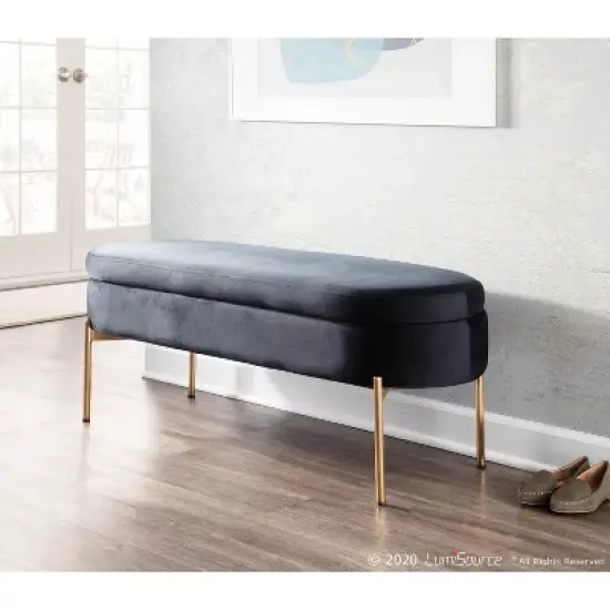 48" Chloe Contemporary Upholstered Storage Bench - LumiSource image {11}