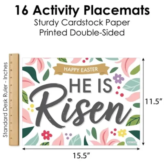 Big Dot of Happiness Religious Easter - Paper Christian Holiday Party Coloring Sheets - Activity Placemats - Set of 16 image {3}